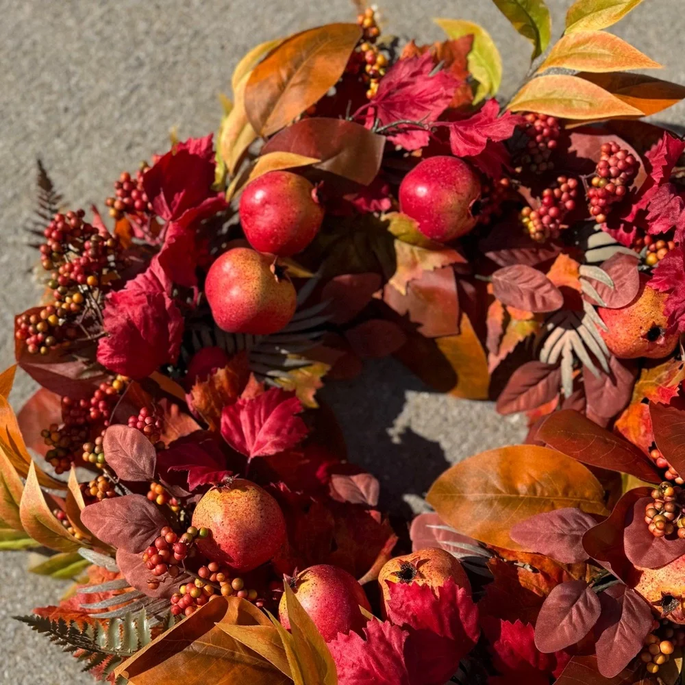 Frontgate Autumn Pomegranate Wreath - 28” - NWT